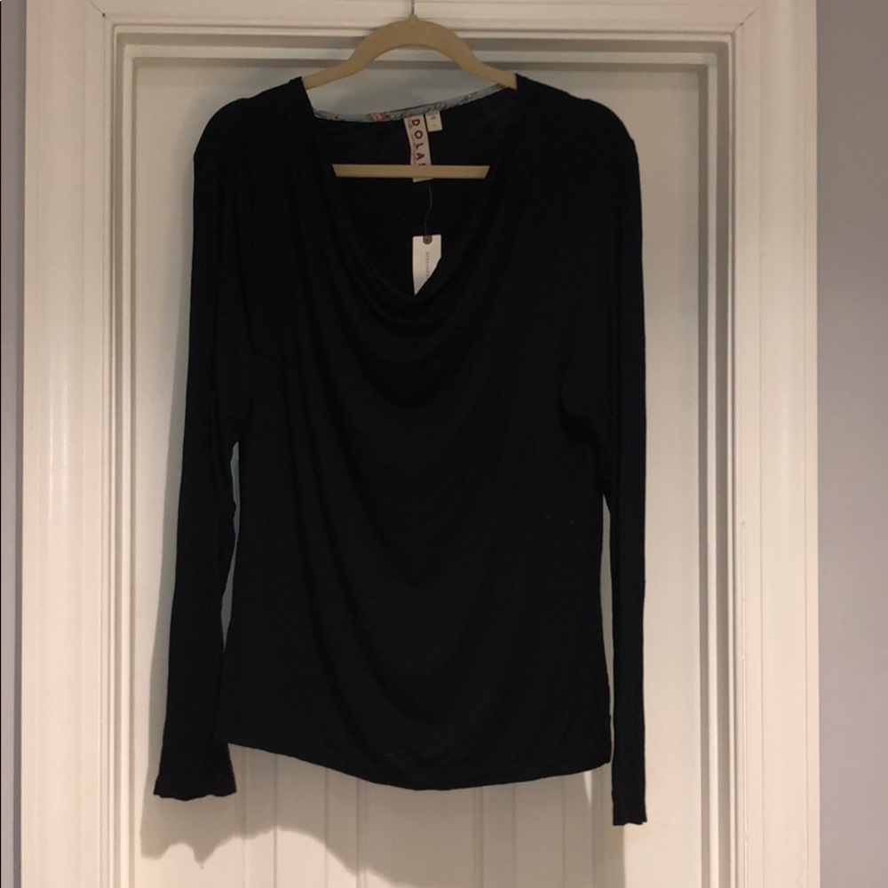 Anthropologie black DOLAN scoop next long sleeve
